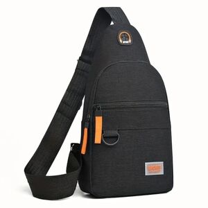 Mens Multifunctional Chest Crossbody Unisex Sling Black‎ Casual Shoulder Bag